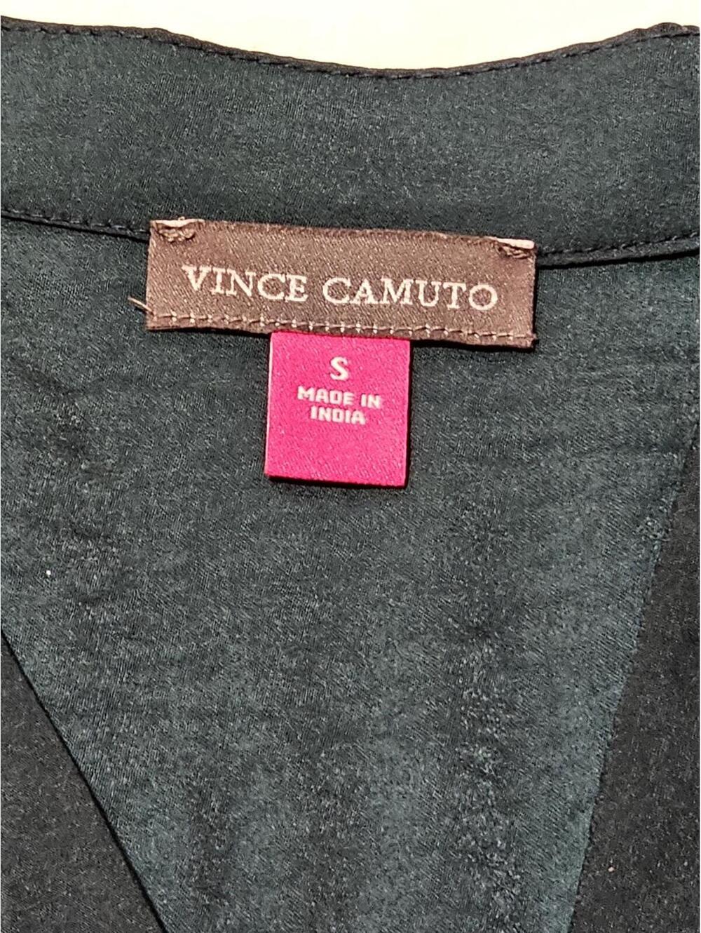 Vince Camuto Black V-Neck Long Sleeve Blouse - Picture 3 of 6